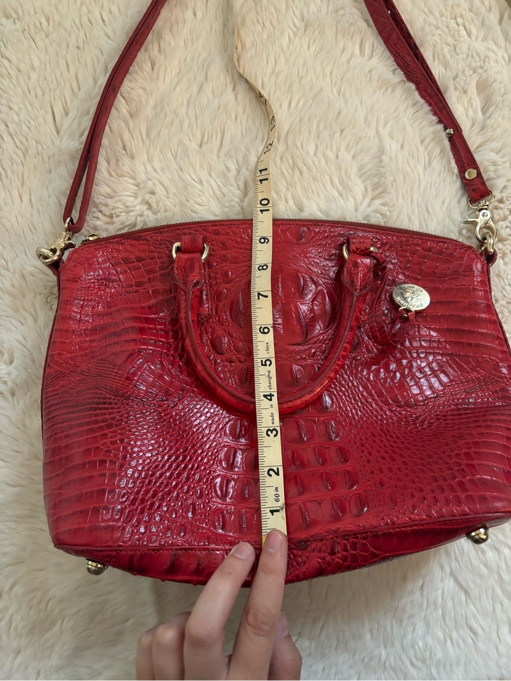 Brahmin Red Dragon Melbourne Leather Duxbury Satchel Handbag and Wallet - Picture 14 of 15